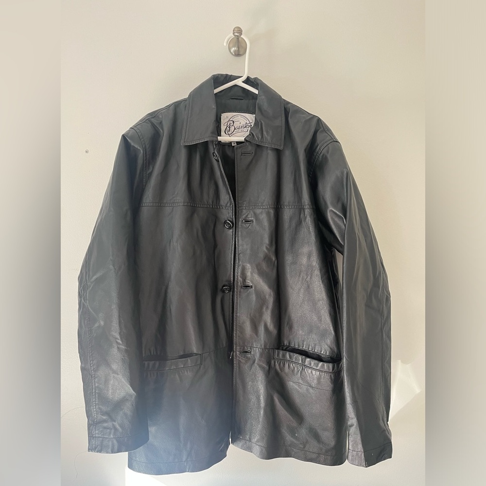 100% genuine black leather jacket